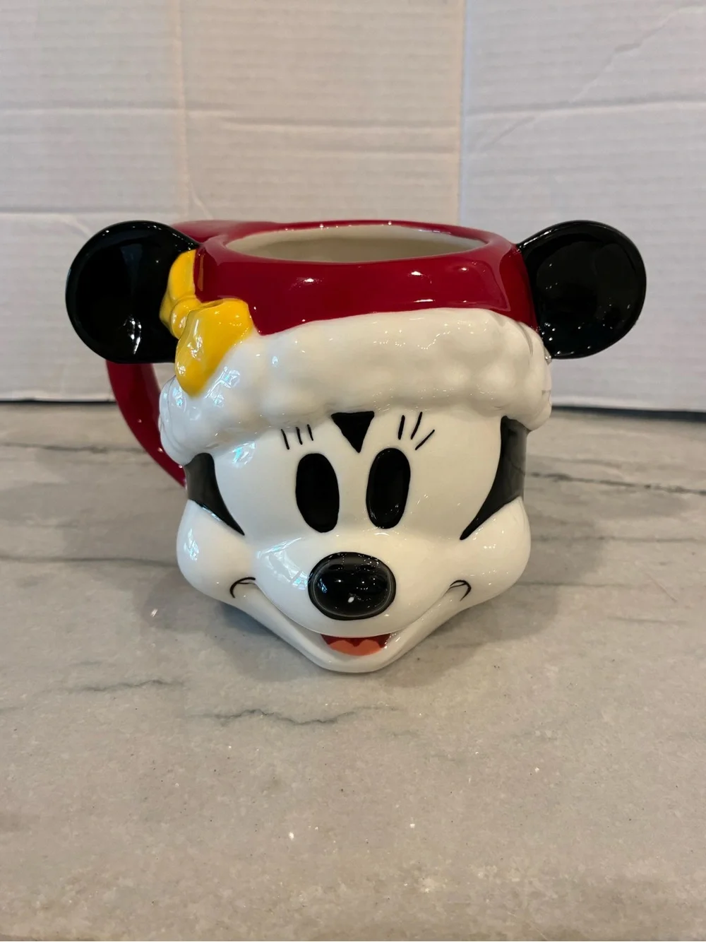 New Williams Sonoma Minnie Mouse Figural Mug cocoa Christmas kids holiday Disney